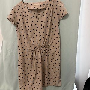 Chic Tan Polka Dot Mini Dress